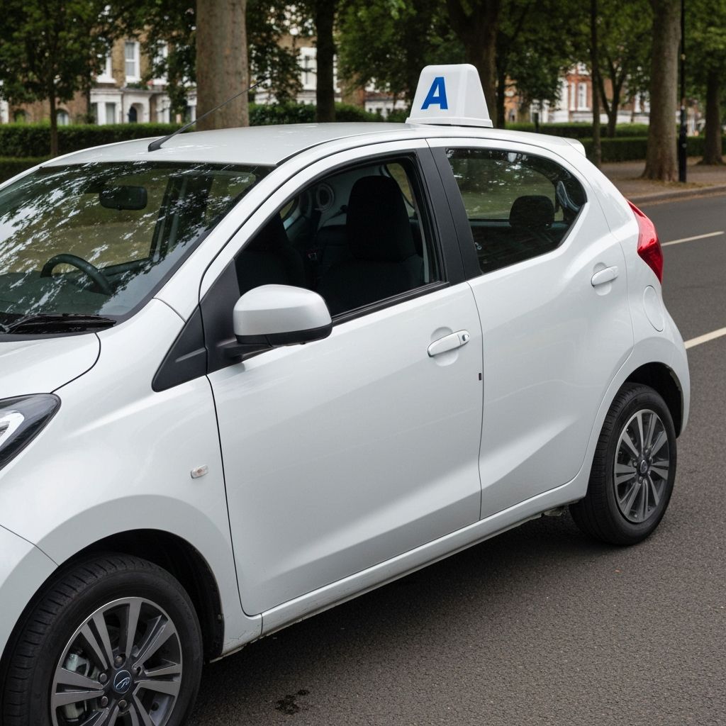 Professional driving school car for lessons